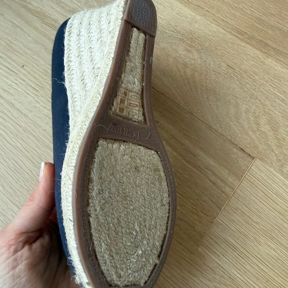 J. Crew Factory Classic Navy Espadrille Wedge Pumps - Women - Picture 6 of 7